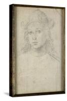 Portrait de jeune homme, en buste, vu de face, coiffé d'un chapeau-Raffaello Sanzio-Stretched Canvas