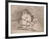 Portrait de Juliette Courbet endormie sur son livre-Gustave Courbet-Framed Giclee Print