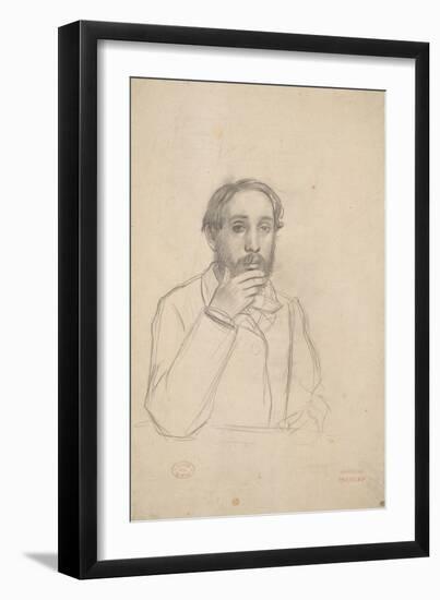 Portrait de l'artiste, étude pour le portrait de l'artiste avec Evariste de Valernes-Edgar Degas-Framed Giclee Print