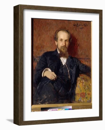 Portrait De L'artiste Pavel Petrovich Chistyakov (Tchistiakov) (1832-1919) (Portrait of the Artist-Ilya Efimovich Repin-Framed Giclee Print