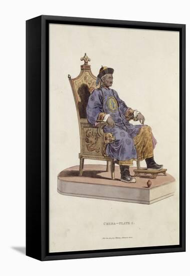 Portrait de l'empereur Qianlong assis-William Alexander-Framed Stretched Canvas