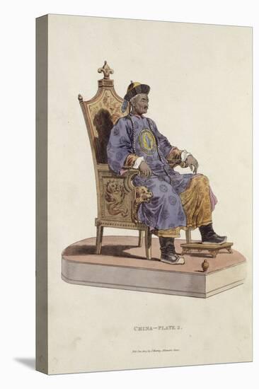 Portrait de l'empereur Qianlong assis-William Alexander-Stretched Canvas