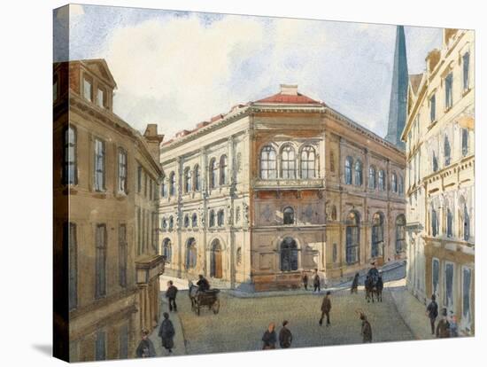 Portrait De La Bourse De Riga En Lettonie  (View of the Riga Stock Exchange) Aquarelle D'albert Be-Albert Nikolayevich Benois-Stretched Canvas