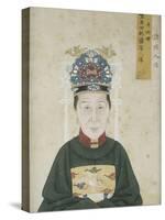 Portrait de la dame Zhu, épouse de Liu Wenyao-null-Stretched Canvas