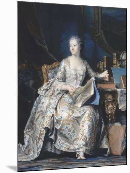 Portrait de la marquise de Pompadour (1721-1764)-Maurice Quentin de La Tour-Mounted Giclee Print