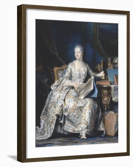 Portrait de la marquise de Pompadour (1721-1764)-Maurice Quentin de La Tour-Framed Giclee Print