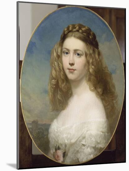 Portrait de la Princesse Amélie de Bavière.-Franz Xaver Winterhalter-Mounted Giclee Print