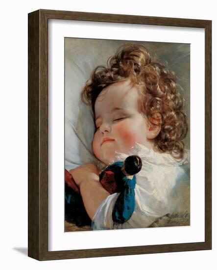 Portrait De La Princesse Marie Du Liechtenstein (1834-1909) a L'age De Deux Ans  (Portrait of Prin-Friedrich Von Amerling-Framed Giclee Print