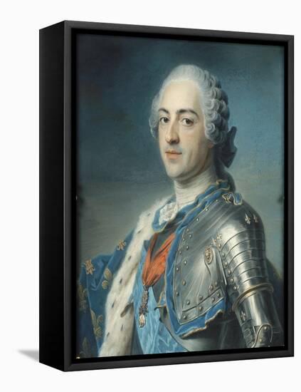 Portrait de Louis XV Le Bien-Aimé (1710-1774) en armure-Maurice Quentin de La Tour-Framed Stretched Canvas