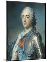 Portrait de Louis XV Le Bien-Aimé (1710-1774) en armure-Maurice Quentin de La Tour-Mounted Giclee Print