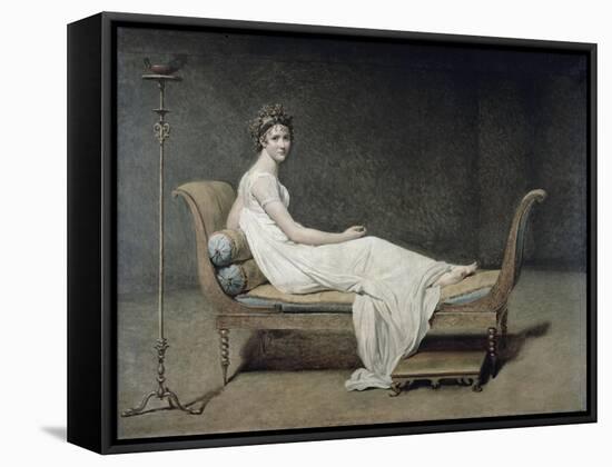 Portrait de Madame Recamier-Jacques-Louis David-Framed Stretched Canvas