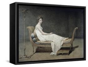 Portrait de Madame Recamier-Jacques-Louis David-Framed Stretched Canvas