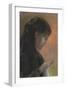 Portrait de madame Redon brodant-Odilon Redon-Framed Giclee Print