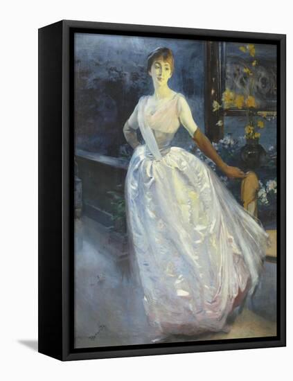 Portrait de madame Roger Jourdain, femme du peintre-Albert Besnard-Framed Stretched Canvas