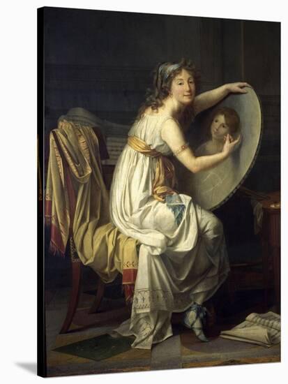 Portrait de mademoiselle Ducreux dit autrefois portrait de madame Vigée Lebrun-Jacques-Louis David-Stretched Canvas