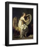 Portrait de mademoiselle Ducreux dit autrefois portrait de madame Vigée Lebrun-Jacques-Louis David-Framed Premium Giclee Print