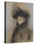 Portrait de Marie Botkin-Odilon Redon-Stretched Canvas