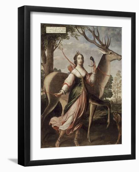 Portrait de Marie de Rohan de Montbazon, duchesse de Luynes puis de Chevreuse (1600-1679)-Claude Deruet-Framed Giclee Print