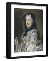 Portrait de Marie Leczinska (1703-1768), reine de France, femme de Louis XV-Maurice Quentin de La Tour-Framed Giclee Print