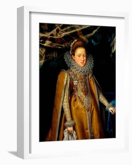 Portrait De Marie-Madeleine D'autriche (1589-1631) Grande Duchesse De Toscane  (Portrait of Archdu-Frans II Pourbus-Framed Giclee Print