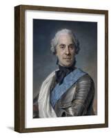 Portrait de Maurice comte de Saxe (1696-1750), maréchal de France-Maurice Quentin de La Tour-Framed Giclee Print