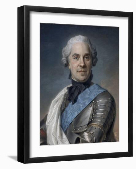 Portrait de Maurice comte de Saxe (1696-1750), maréchal de France-Maurice Quentin de La Tour-Framed Giclee Print