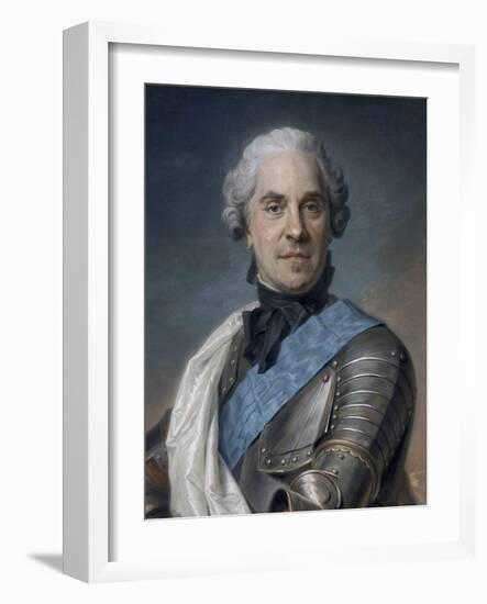 Portrait de Maurice comte de Saxe (1696-1750), maréchal de France-Maurice Quentin de La Tour-Framed Giclee Print