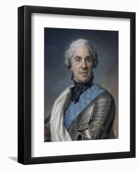 Portrait de Maurice comte de Saxe (1696-1750), maréchal de France-Maurice Quentin de La Tour-Framed Giclee Print