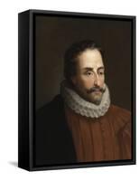 Portrait De Miguel De Cervantes (1547-1616), Poete Et Dramaturge Espagnol - Academic Art : Portrait-Eduardo Balaca Y Canseco-Framed Stretched Canvas