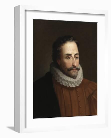 Portrait De Miguel De Cervantes (1547-1616), Poete Et Dramaturge Espagnol - Academic Art : Portrait-Eduardo Balaca Y Canseco-Framed Giclee Print