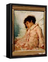 Portrait De Nadia (Nadya) Repina, Fille De L'artiste. Peinture De Ilya Yefimovich Repin (Repine) (1-Ilya Efimovich Repin-Framed Stretched Canvas