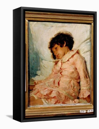 Portrait De Nadia (Nadya) Repina, Fille De L'artiste. Peinture De Ilya Yefimovich Repin (Repine) (1-Ilya Efimovich Repin-Framed Stretched Canvas