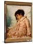 Portrait De Nadia (Nadya) Repina, Fille De L'artiste. Peinture De Ilya Yefimovich Repin (Repine) (1-Ilya Efimovich Repin-Stretched Canvas