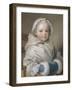 Portrait de Nicole Ricard enfant-Maurice Quentin de La Tour-Framed Giclee Print