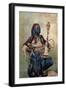 Portrait De Nubien a La Pipe a Eau  (Nubian with a Waterpipe) Aquarelle De Mihaly Zichy (1827-1906-Mihaly von Zichy-Framed Giclee Print