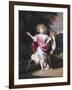 Portrait De Petite Fille Avec Une Biche  (Portrait of a Girl with a Deer) Peinture De Nicolaes Mae-Nicolaes Maes-Framed Giclee Print