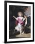 Portrait De Petite Fille Avec Une Biche  (Portrait of a Girl with a Deer) Peinture De Nicolaes Mae-Nicolaes Maes-Framed Giclee Print