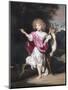 Portrait De Petite Fille Avec Une Biche  (Portrait of a Girl with a Deer) Peinture De Nicolaes Mae-Nicolaes Maes-Mounted Giclee Print