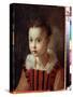 Portrait De Petite Fille  Enfant Richement Vetue. Peinture De Federico Fiori Barocci Ou Baroccio (-Federico Fiori Barocci or Baroccio-Stretched Canvas