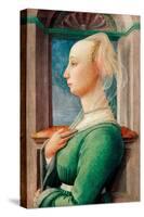 Portrait De Profil De Jeune Femme  (Profile Portrait of a Young Woman) Peinture Sur Bois De Filipp-Fra Filippo Lippi-Stretched Canvas