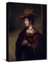 Portrait De Saskia Van Uylenburgh Epouse Du Peintre Hollandais Rembrandt' (Portrait of Saskia Van-Carel Fabritius-Stretched Canvas