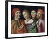 Portrait De Trois Hommes Et Une Femme Tenant Un Chat  (Three Men with a Woman Holding a Cat) Peint-Giovanni Paolo Lomazzo-Framed Giclee Print