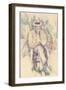 Portrait De Vallier, 1904-06 (W/C over Pencil on Paper)-Paul Cezanne-Framed Giclee Print