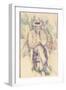 Portrait De Vallier, 1904-06 (W/C over Pencil on Paper)-Paul Cezanne-Framed Giclee Print