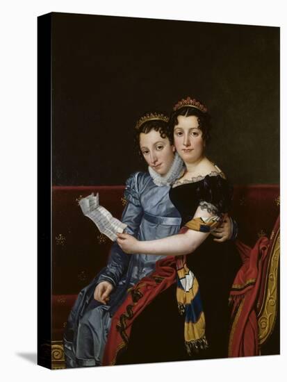 Portrait de Zénaïde et de Charlotte Bonaparte-Jacques-Louis David-Stretched Canvas