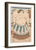 Portrait Du Lutteur De Sumo Shiranui Mitsuemon (1825-1879) Avec Un Tablier Rituel. Estampe De Utaga-Utagawa Kunisada II-Framed Giclee Print