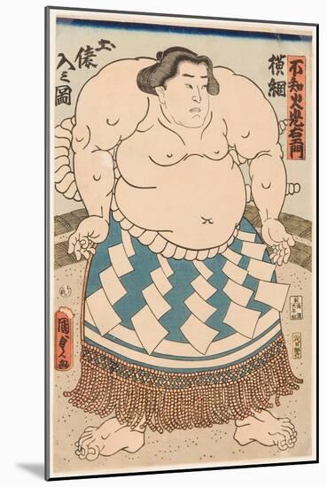 Portrait Du Lutteur De Sumo Shiranui Mitsuemon (1825-1879) Avec Un Tablier Rituel. Estampe De Utaga-Utagawa Kunisada II-Mounted Giclee Print