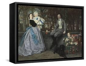 Portrait du marquis et de la marquise de Miramon et de leurs enfants-James Tissot-Framed Stretched Canvas