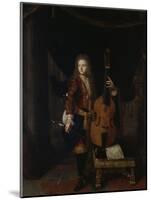 Portrait du musicien Johan Schenk (jouant une partition de Marin Marais)-Constantin Netscher-Mounted Giclee Print