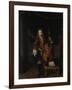 Portrait du musicien Johan Schenk (jouant une partition de Marin Marais)-Constantin Netscher-Framed Giclee Print